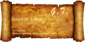 Gazdik Tibor névjegykártya